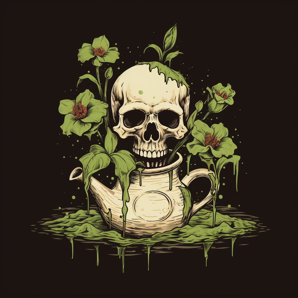 Skull with Growing Plant