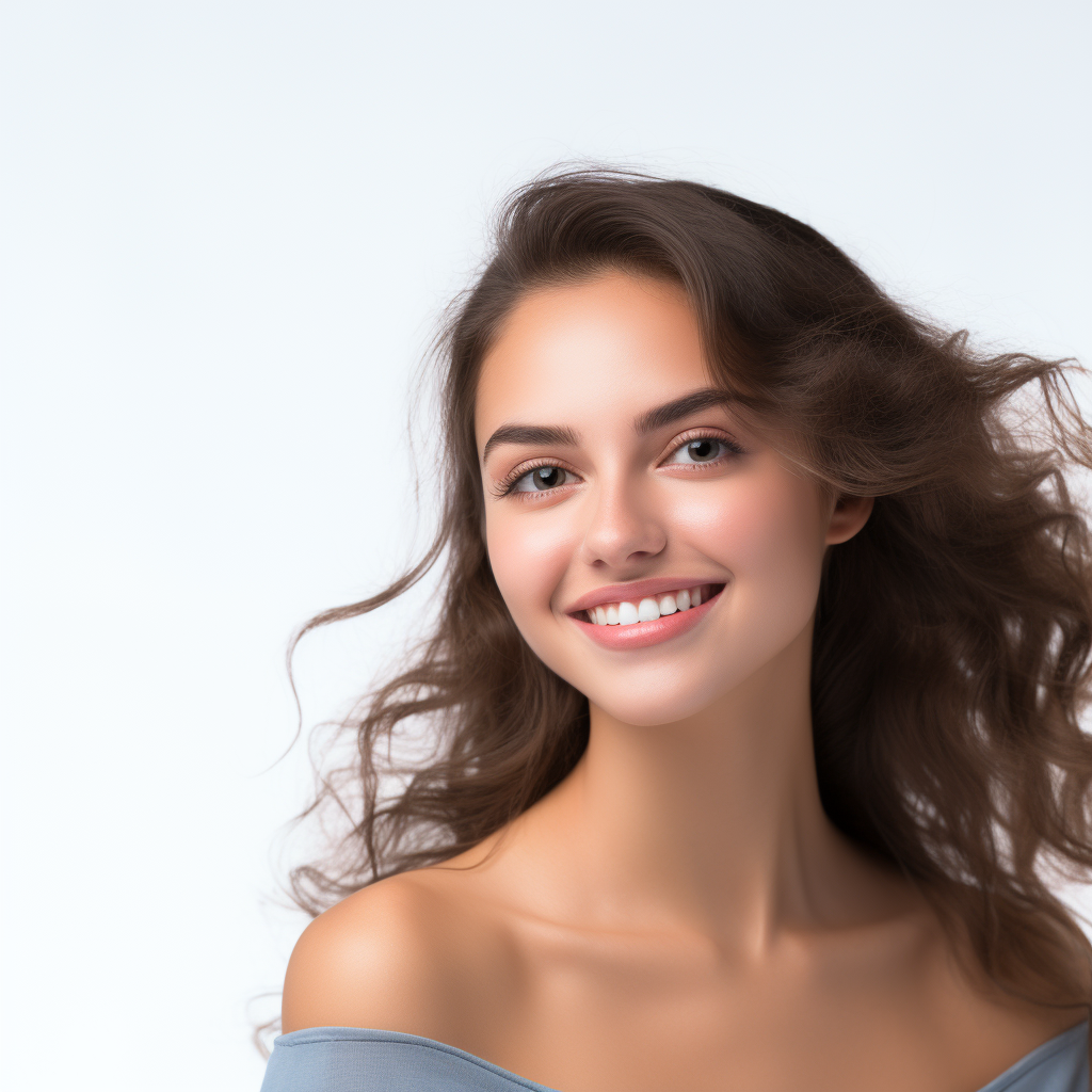 Beautiful Smiling Woman with Clean Skin