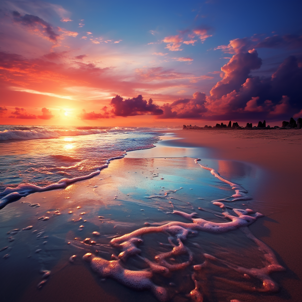 Beautiful Sunset on Beach