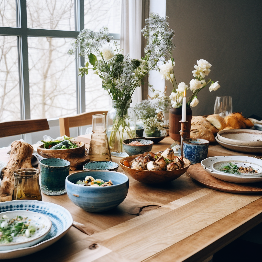 Stunning table setting with organic crockery