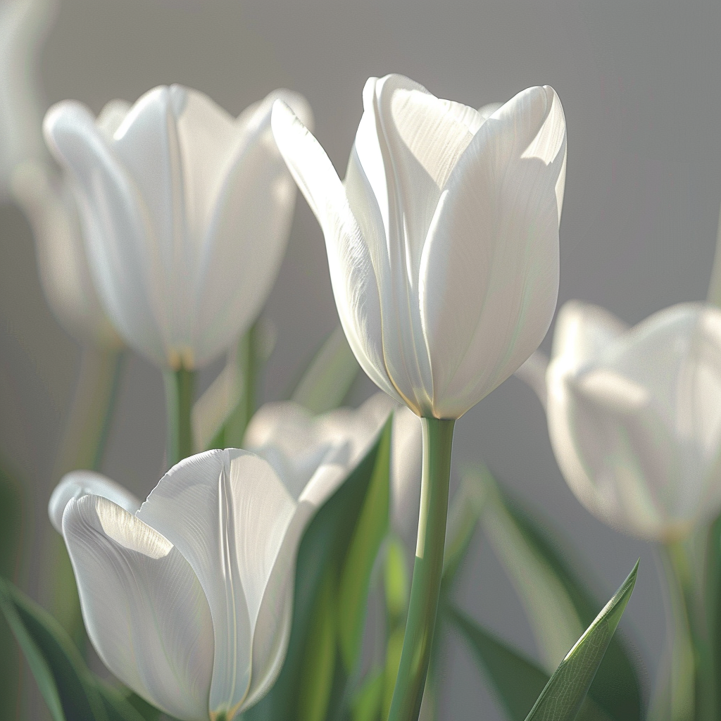 White tulip with depth