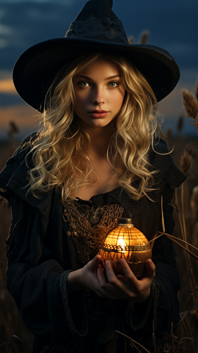 Blonde-haired Witch with Fortune-telling Ball