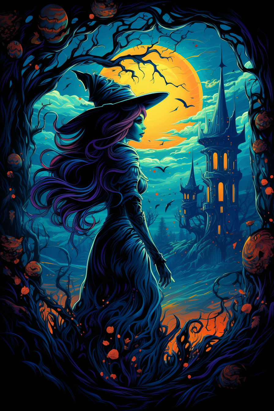 Vibrant Witch Wall Art Painting