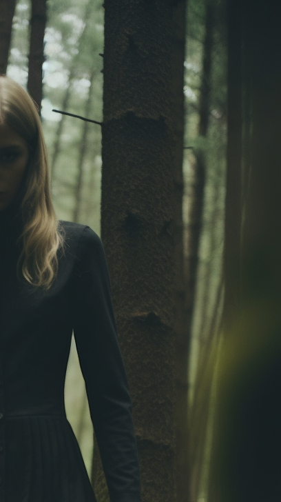 Beautiful witches performing sensual dance in the forest