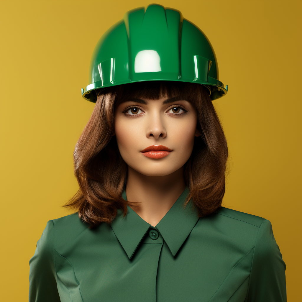 Beautiful woman in construction helmet