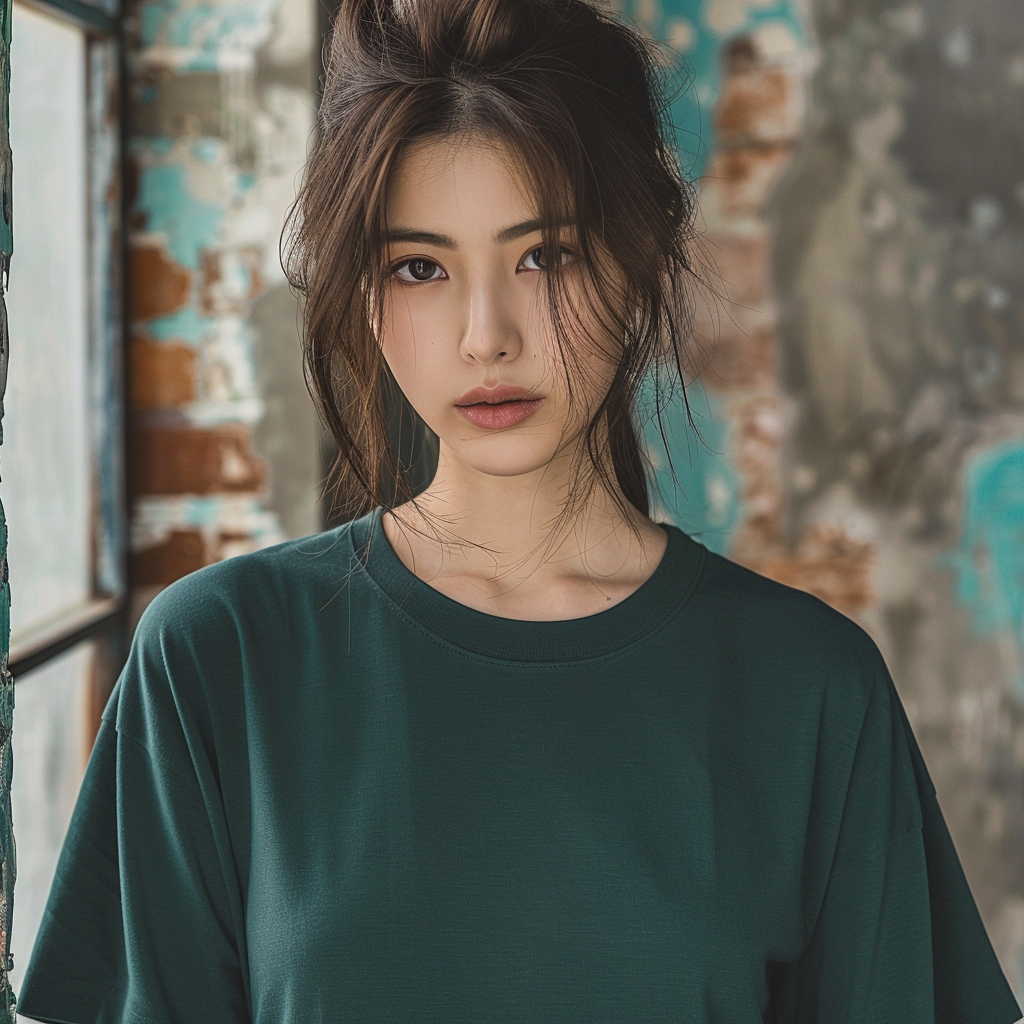 Woman in Green T-Shirt