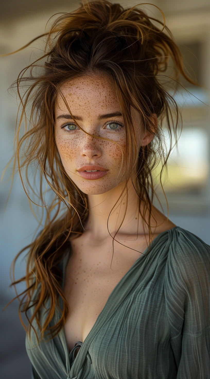 Woman with Brown Hair Outdoors