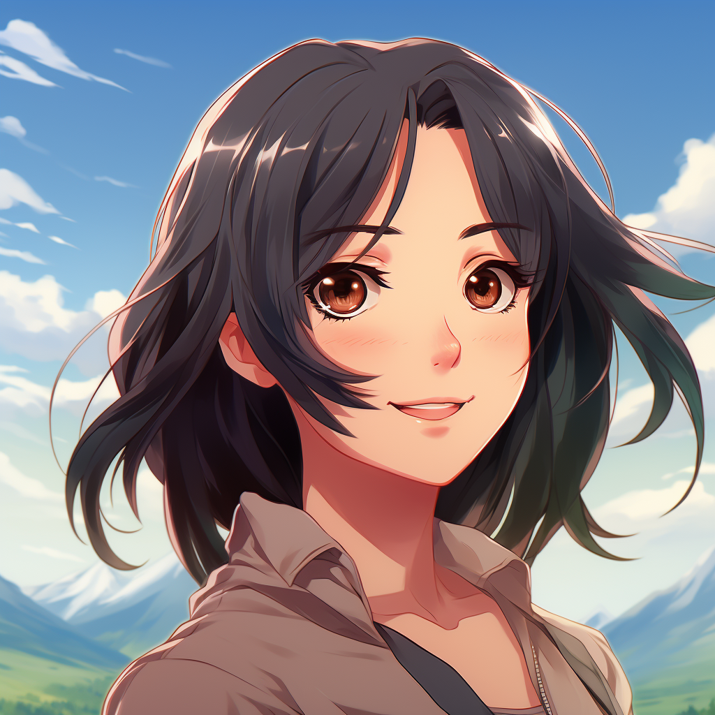 Beautiful Woman Smiling Anime Art