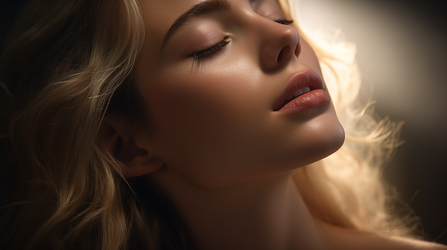 Closeup of Beautiful Woman's Closed Eyes