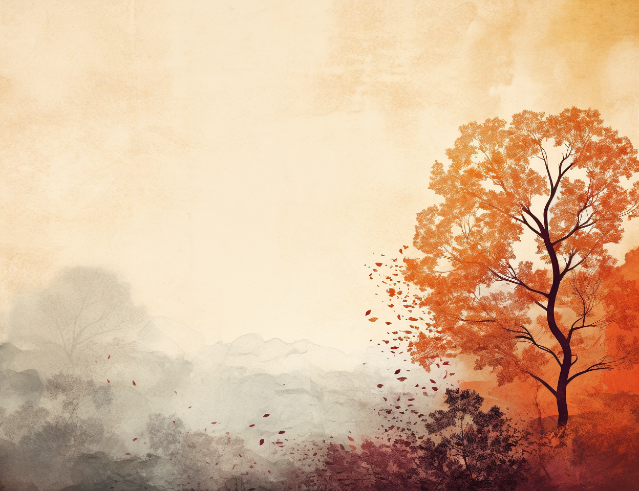 Gorgeous autumn journal page with digital art