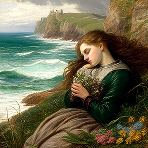 Breathtaking coastal painting Millais style