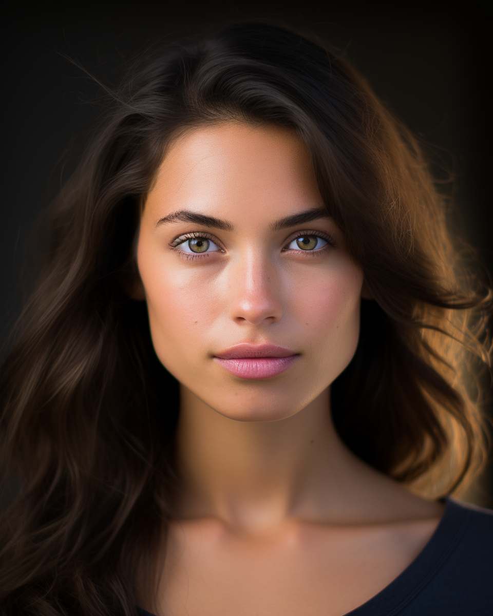 Detailed real woman portrait with natural light