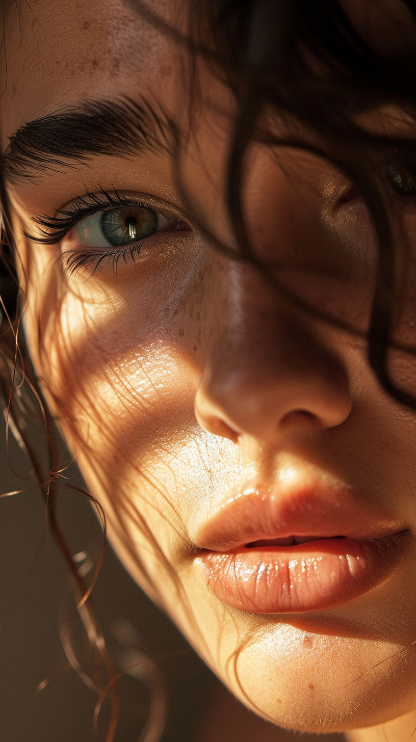 Close-up photo of detailed beautiful woman