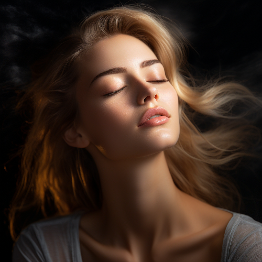 Beautiful woman with closed eyes