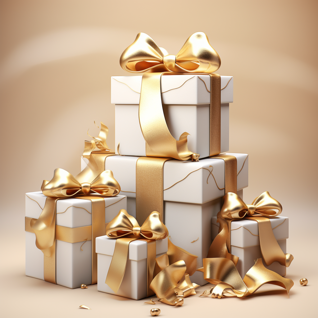 Elegant gift box with golden bow