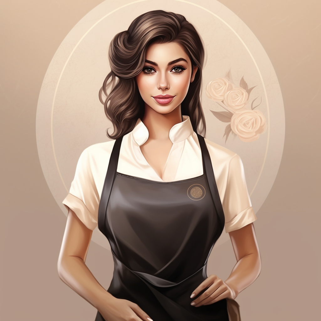 Girl in beauty salon apron