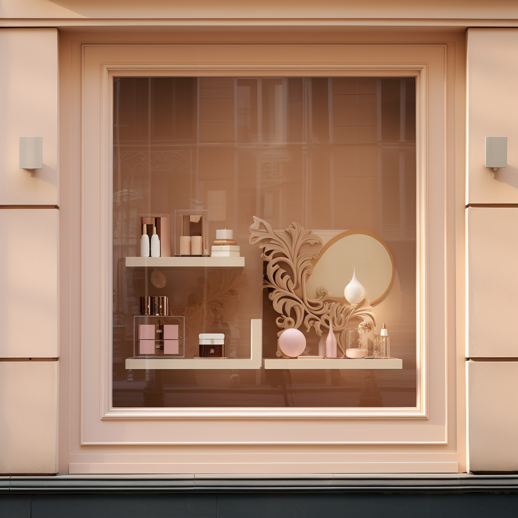 Stylish window shades for beauty salon