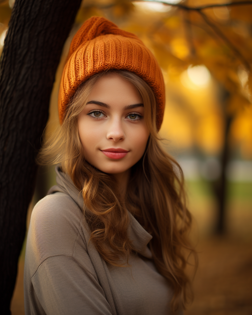 Beautiful woman in autumn portrait