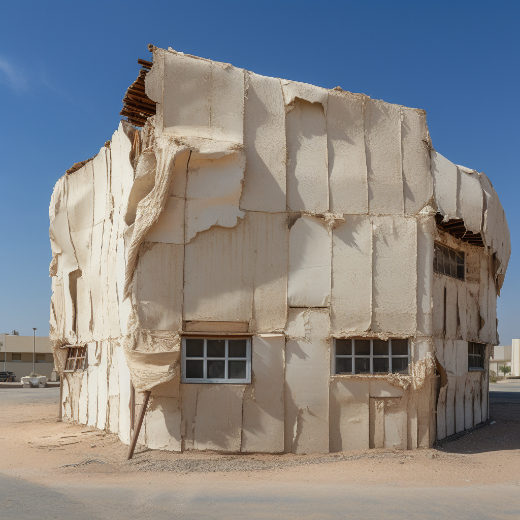 Front view of a bedouin building at Sharjah Exploration Center