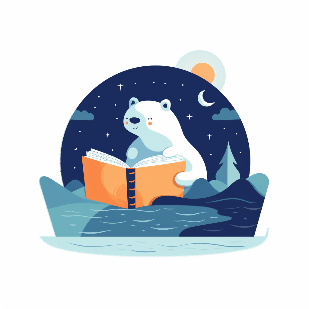 Flat simple logo for bedtime story book