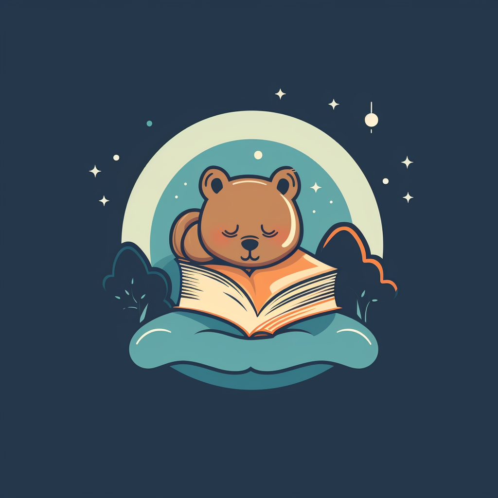 Simple bedtime story book logo