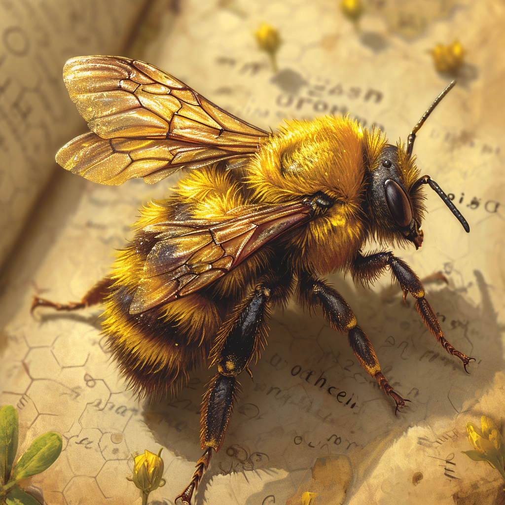 Bee anatomy in detail