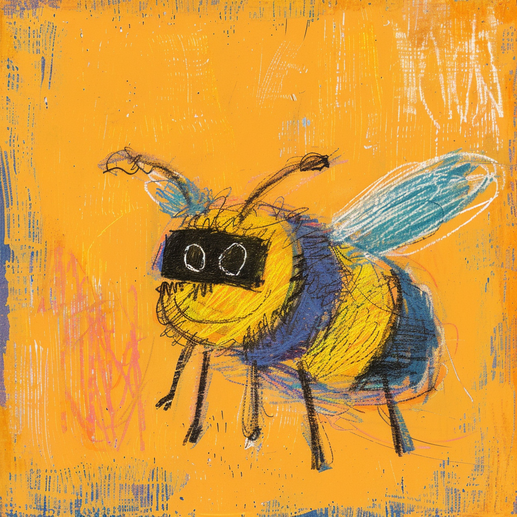 Child's bad bee drawing style