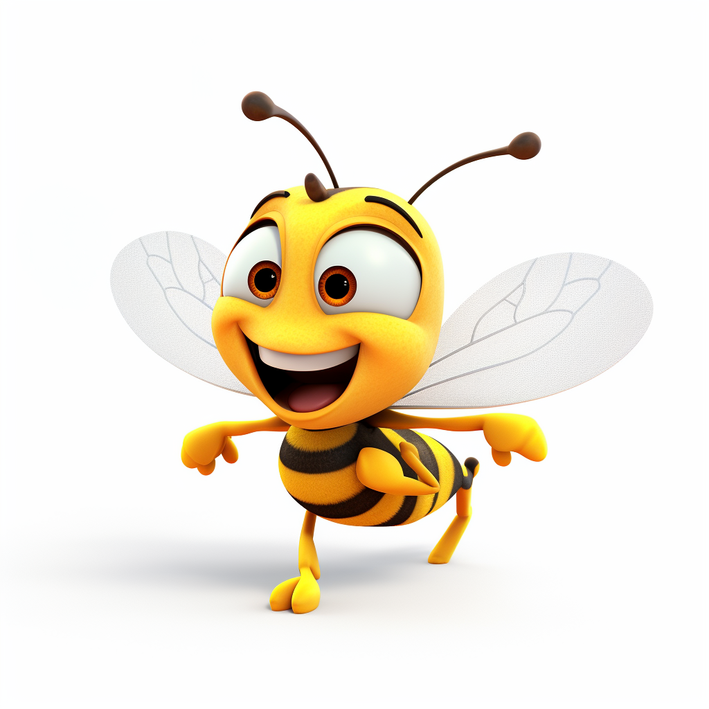 Friendly Bee in 3D Pixar Style