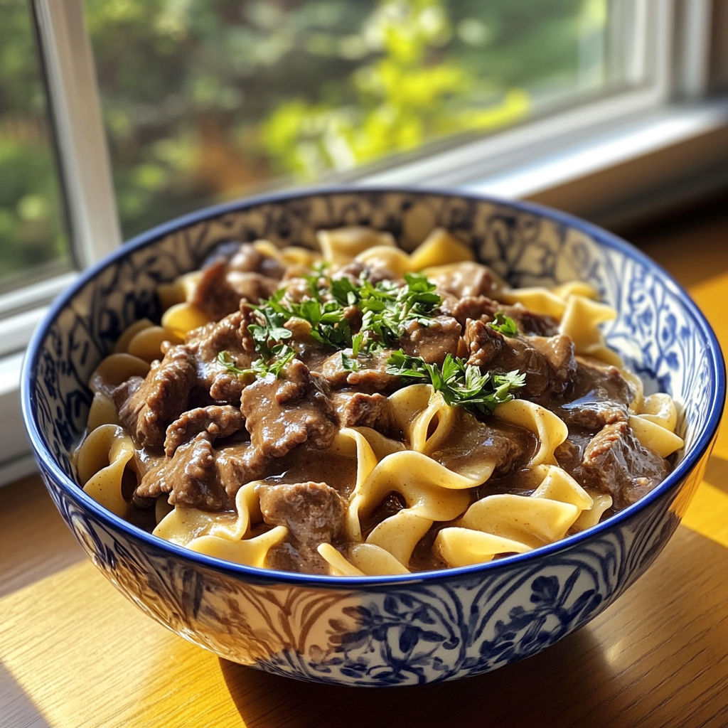 Beef Stroganoff Egg Noodles Kitchen Photo