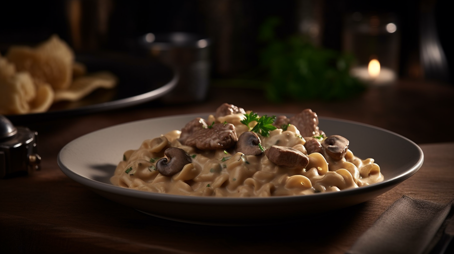 Beef Stroganoff food photography