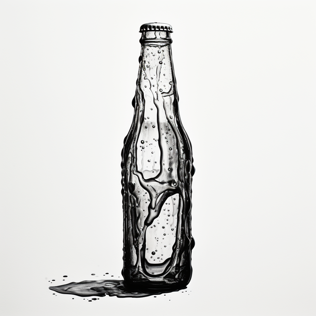 Hand-drawn black sharpie beer bottle