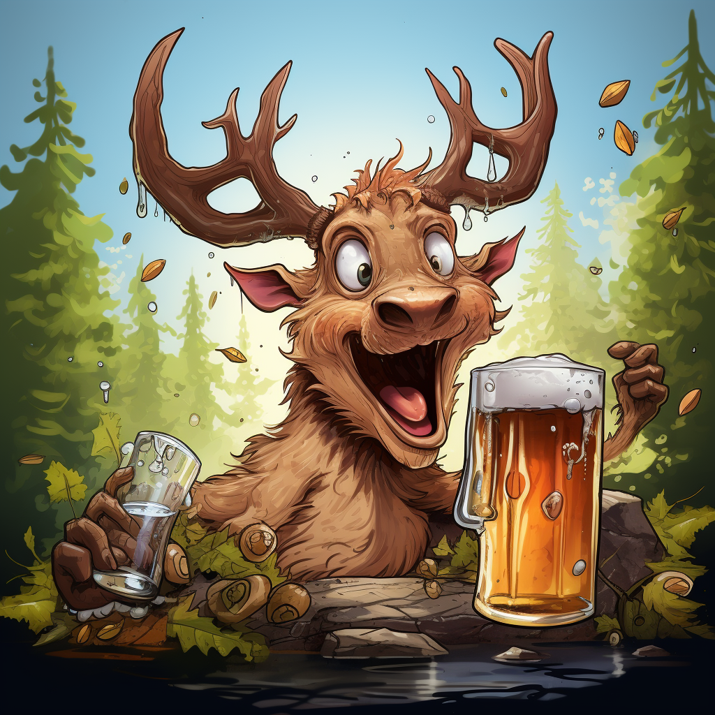 Fun beer cartoon illustration