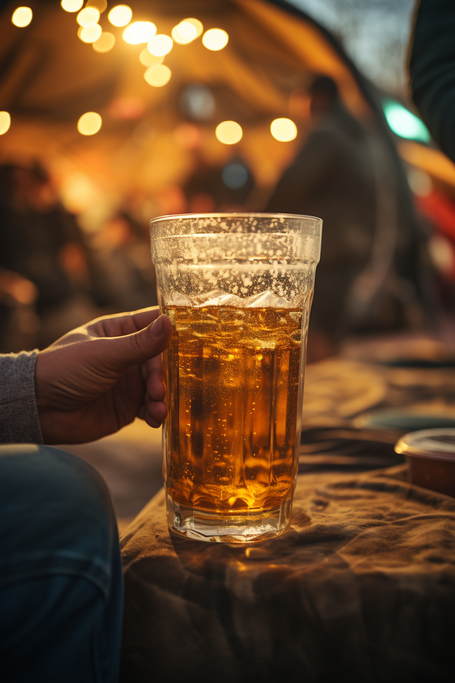 Image of beer glass at a tailgate party