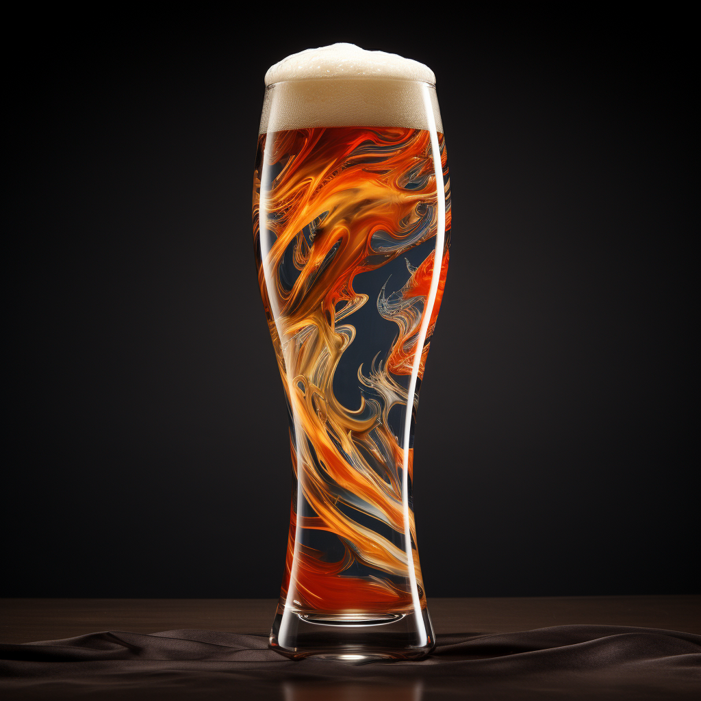 Beer glass with waving flag