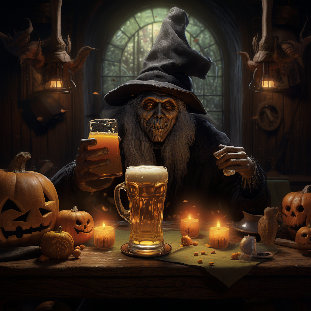 Halloween beer party with friends