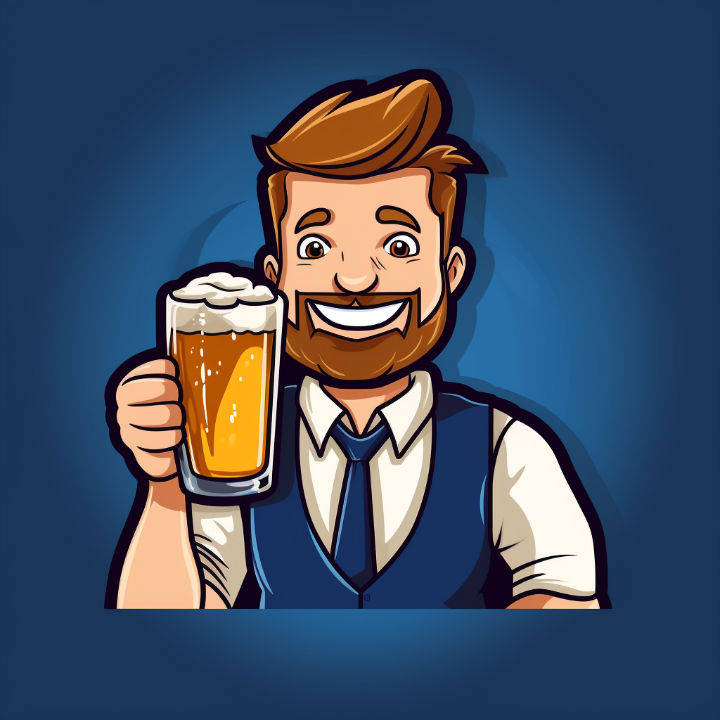 Cartoon-style beer icon for office worker