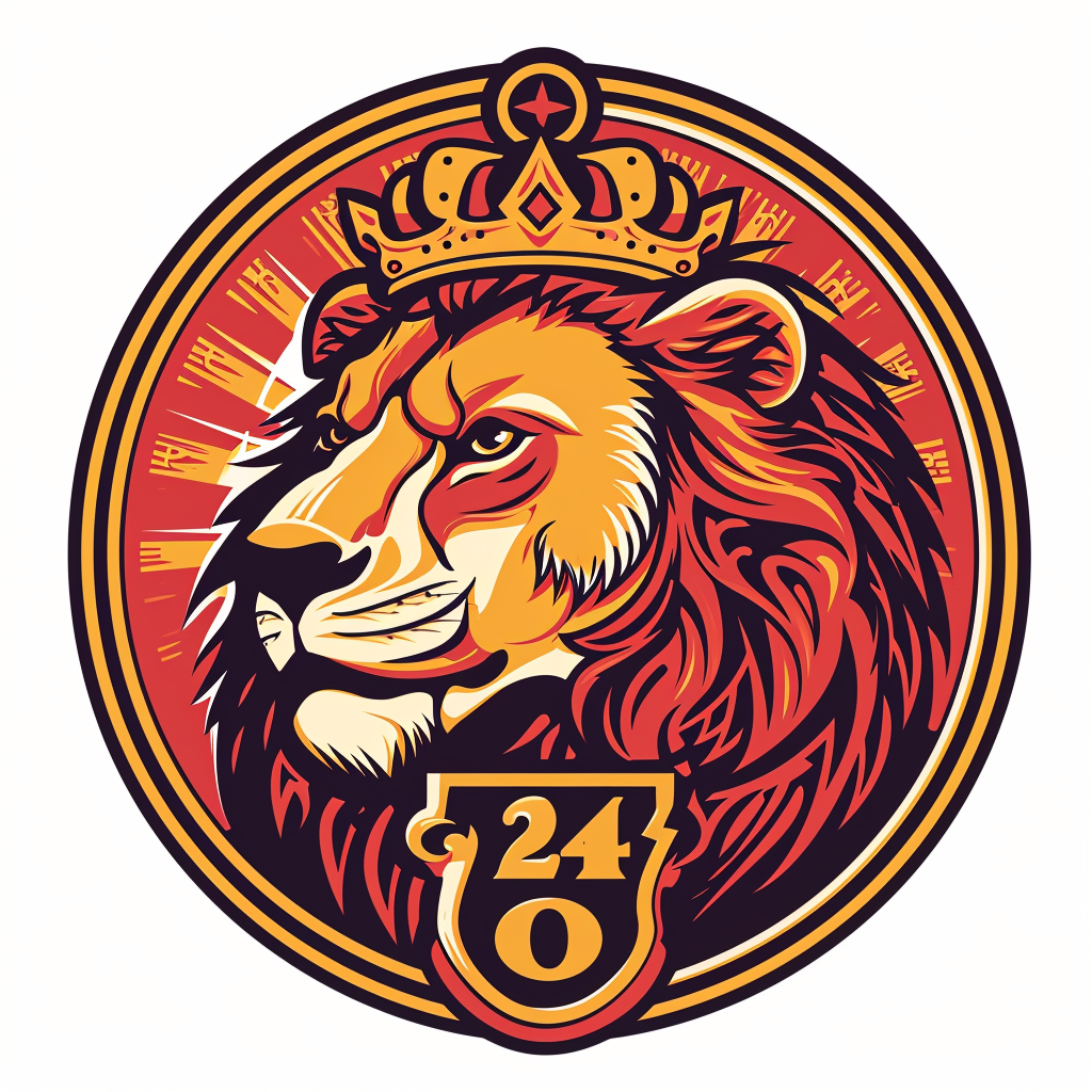 Modern beer pub crawl logo with lion crown