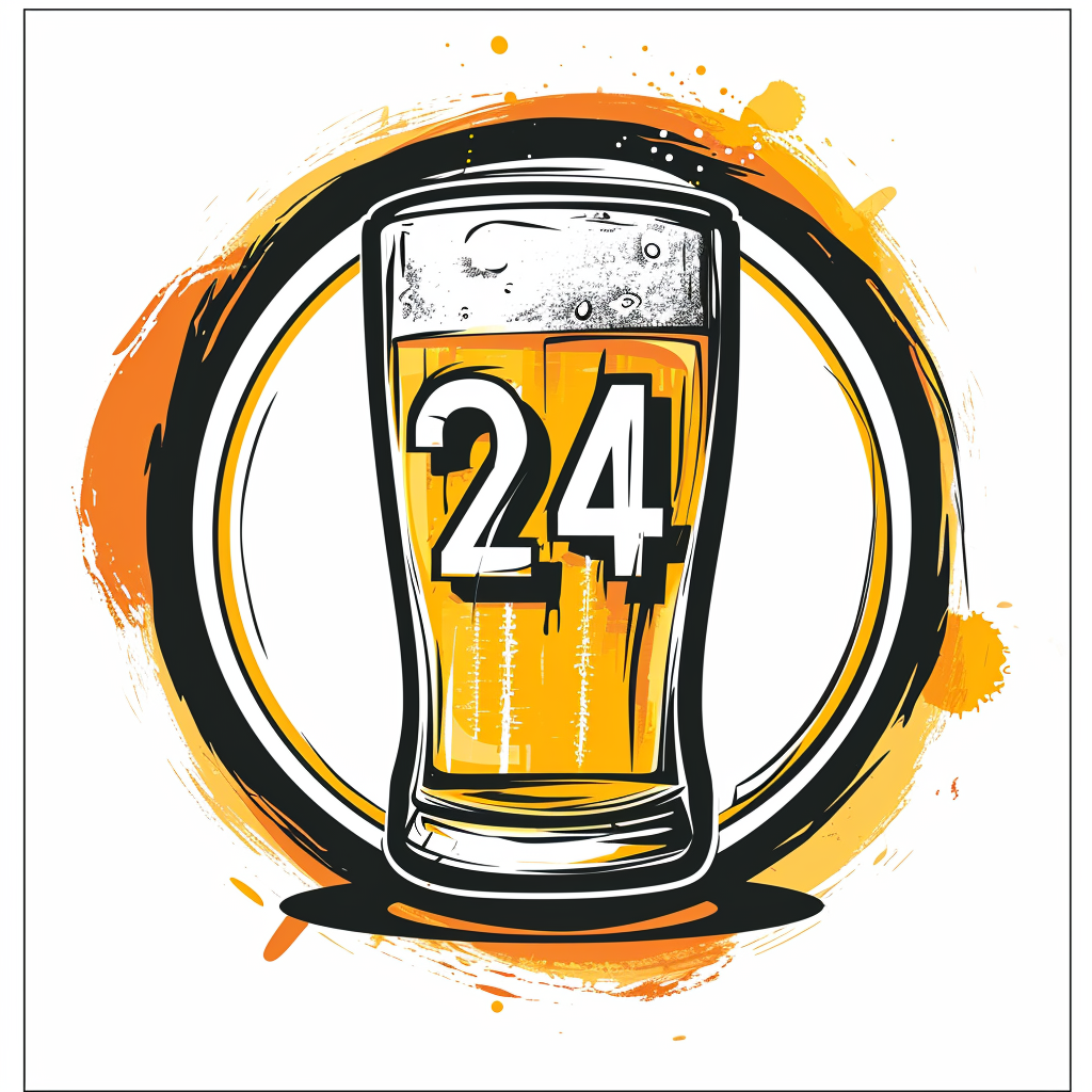 Beer Pub Crawl Logo with Number 24