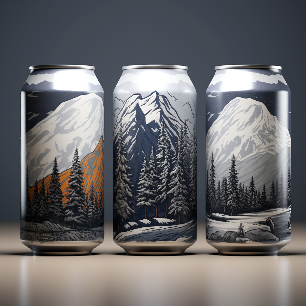 Three-sided beer can mockup