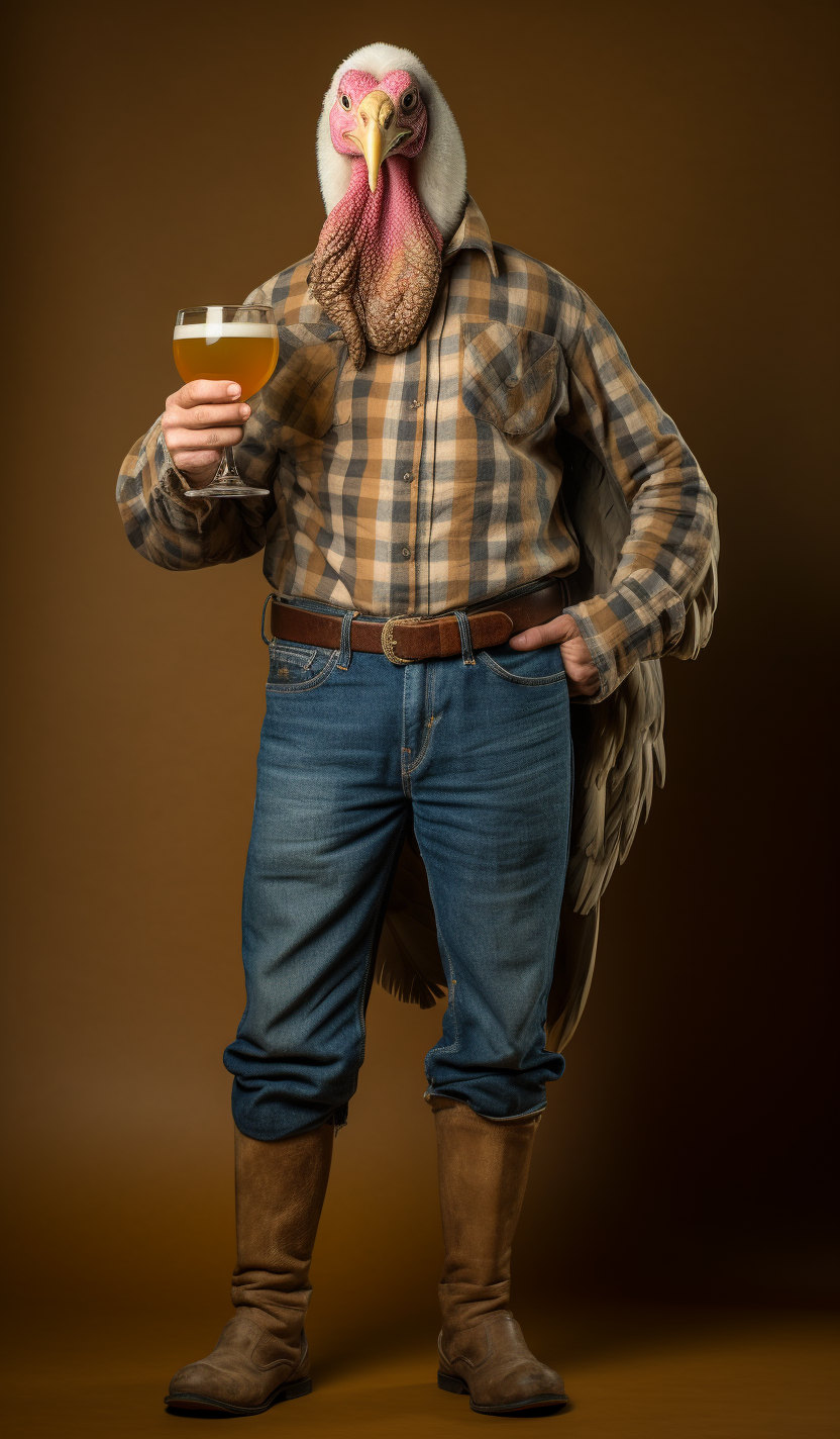 Beer-themed Thanksgiving character photo