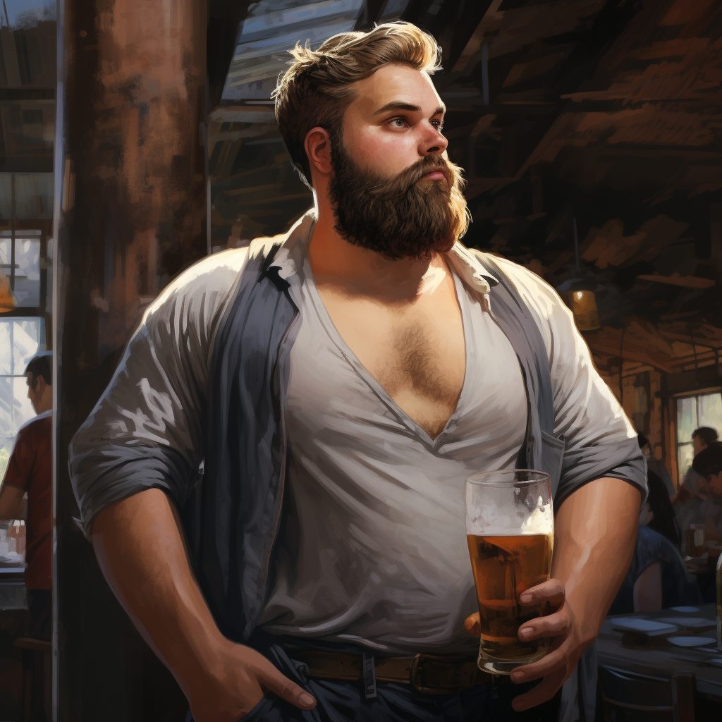 Handsome Man with Big Beerbelly