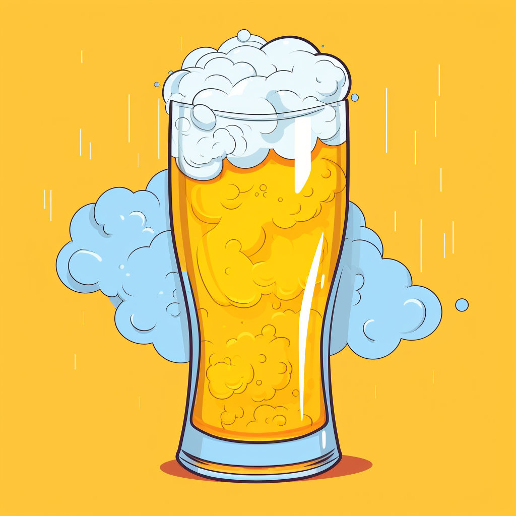 Colorful beerglass foam illustration