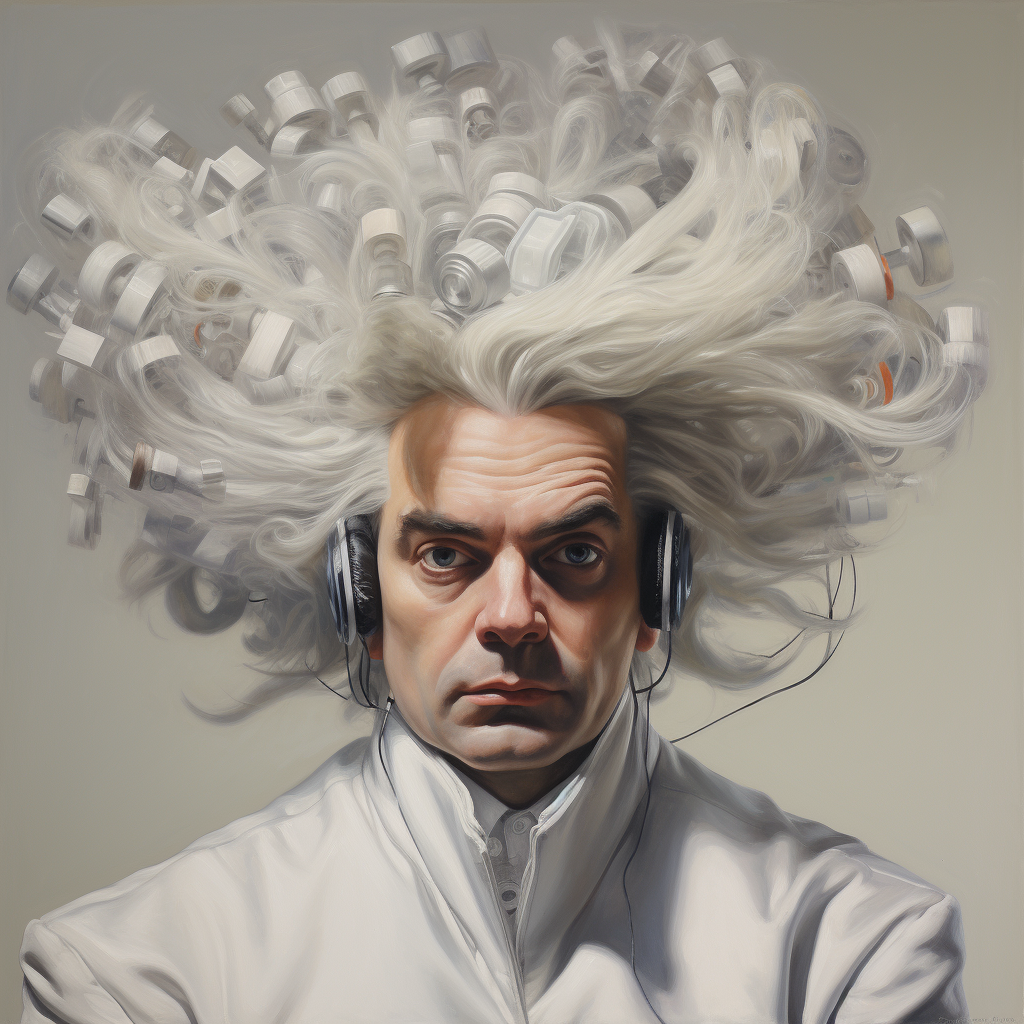 Portrait of Beethoven with cool hair