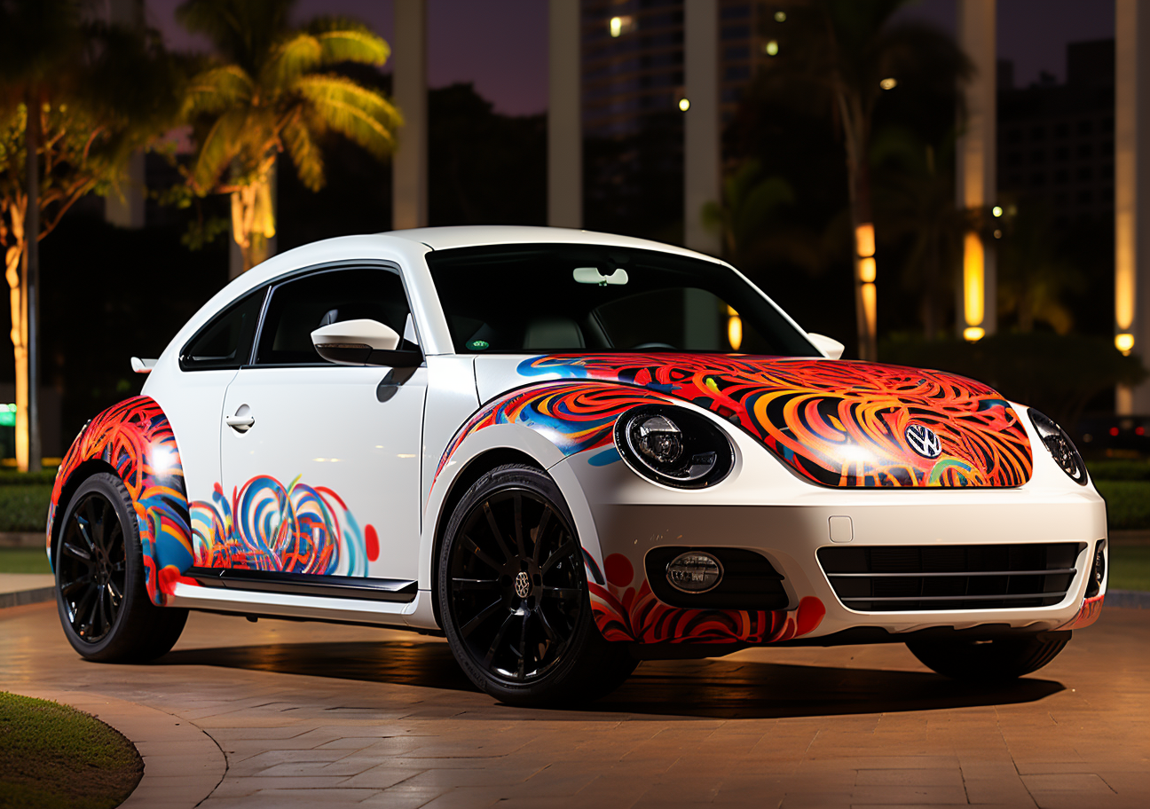 Beetle Volkswagen in Brazil with Graffiti