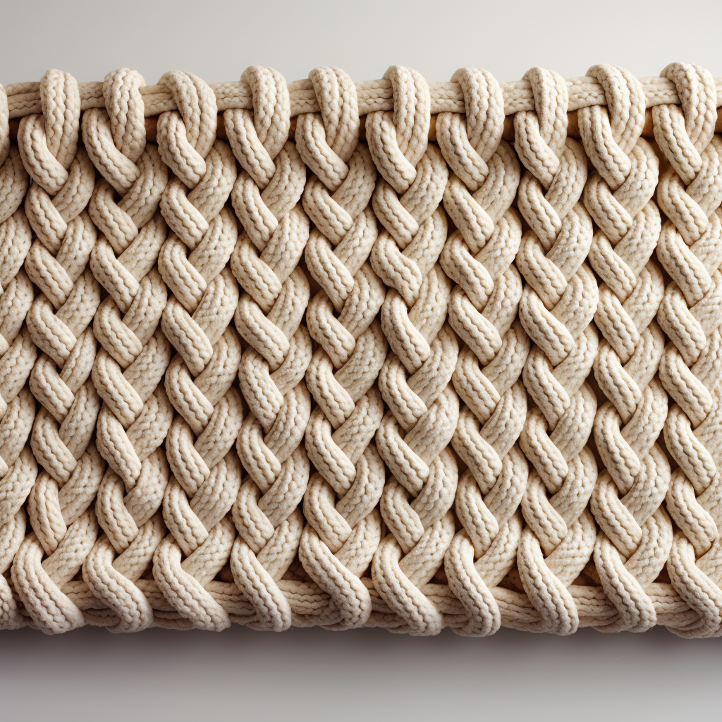 Beige knitted rope horizontal