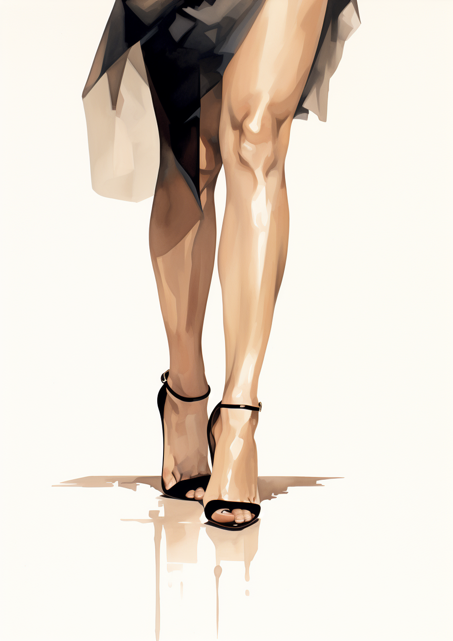 Beige stilettos fashion illustration on white background