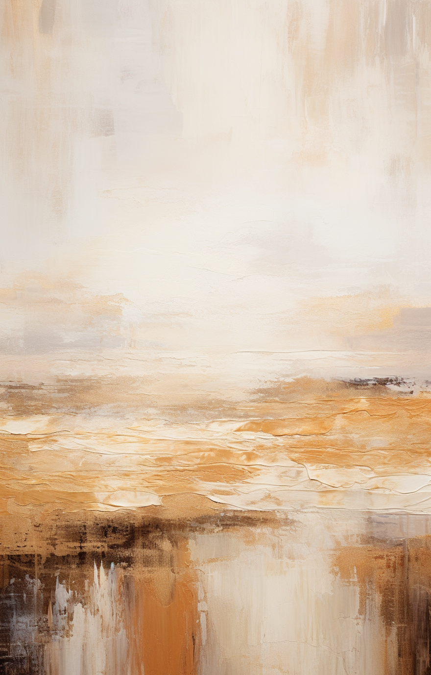 Impressionist landscape with beige and stripes