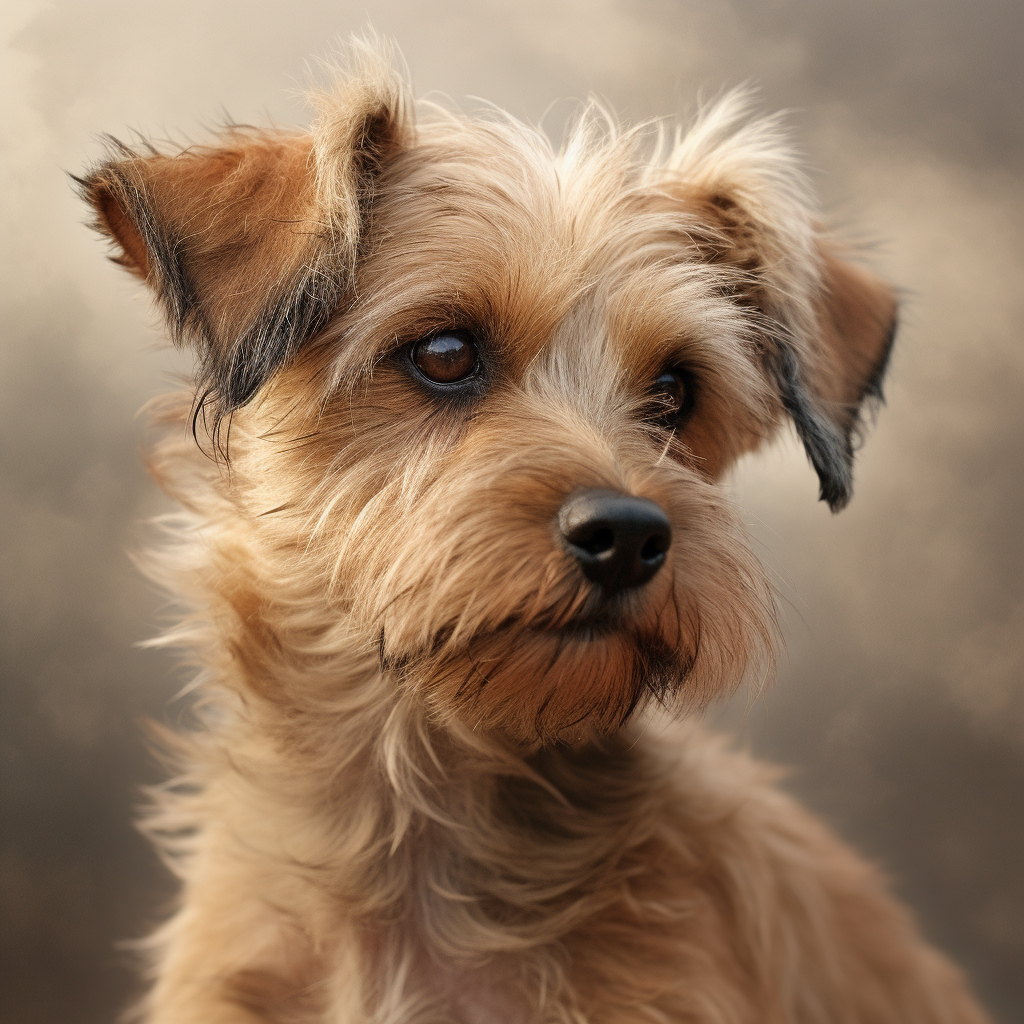 Cute beige terrier mix dog