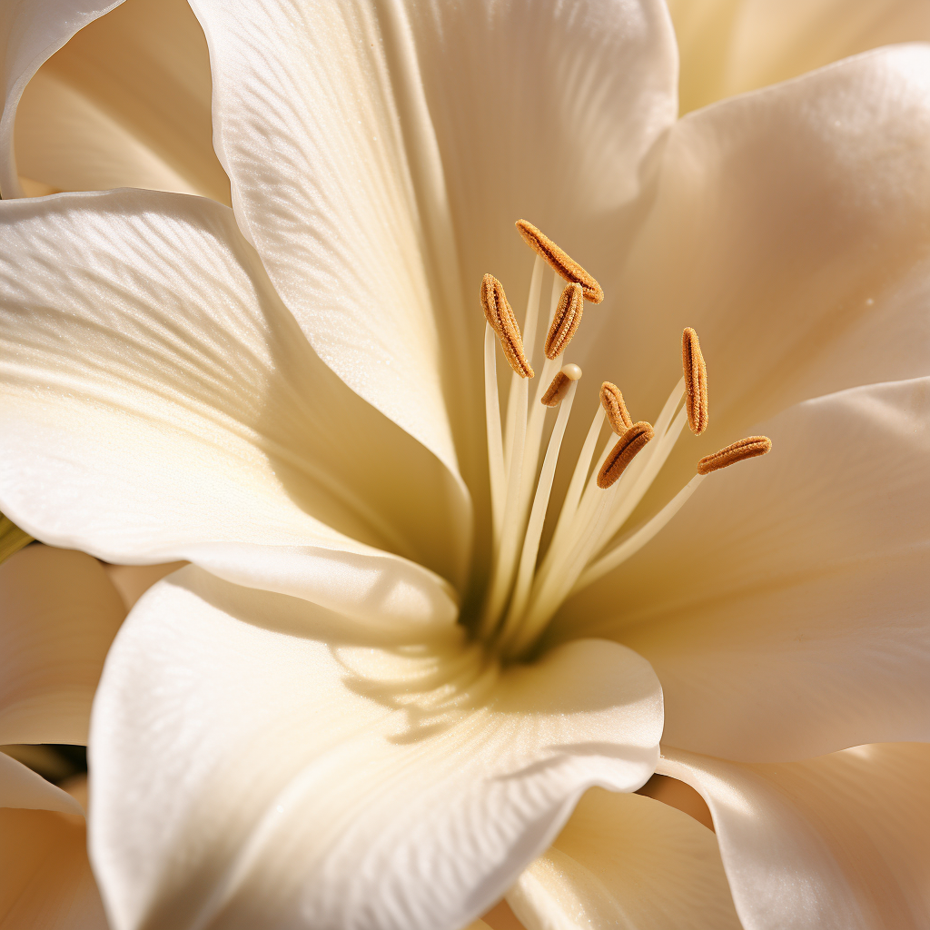 Beige Lily Close-up Petal Texture