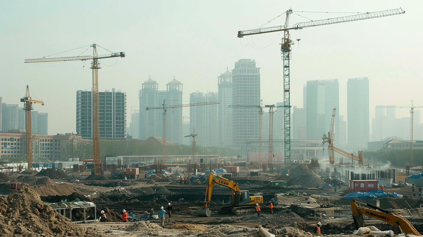 Beijing China Olympics Construction Workers